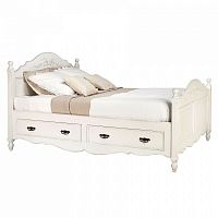 кровать деревянная двуспальная 160х200 с 4 ящиками молочно-белая марсель в Нижневартовске