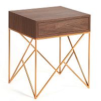 прикроватная тумба с ящиком prince американский орех с золотом в Нижневартовске