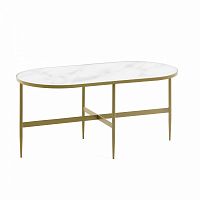 столик кофейный elisenda золотой с белой столешницей от la forma (ex julia grup) в Нижневартовске