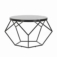 кофейный круглый столик с мраморной столешницей facet черный в Нижневартовске