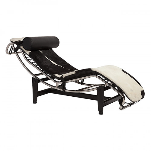 шезлонг chaise longue lc4 черно-белый в Нижневартовске