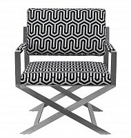 кресло, ткань черно-белая с рисунком 72х71х86 см в Нижневартовске