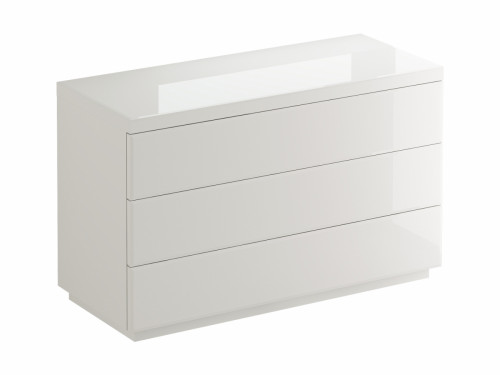 комод kristal 3 ящика белый глянец в Нижневартовске