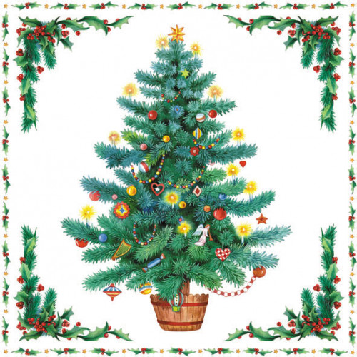 салфетки бумажные рождественская ель в Нижневартовске