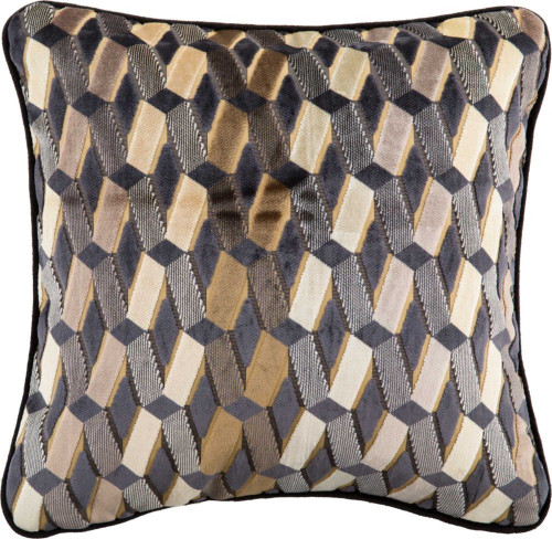 подушка декоративная синяя в мелкий ромб weave в Нижневартовске