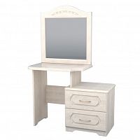 стол туалетный с тумбой и зеркалом №1 ясень-белый в Нижневартовске