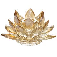 подсвечник хрустальный золотой цветок лотоса lotos, 7 см в Нижневартовске