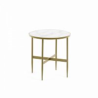 столик кофейный elisenda высокий золотой с белой столешницей от la forma (ex julia grup) в Нижневартовске