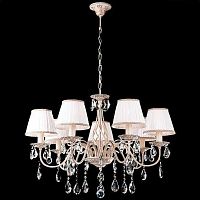 подвесная люстра eurosvet 3637/7 белый с золотом/прозрачный хрусталь strotskis в Нижневартовске