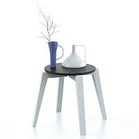 чайный столик dessert low белый с черной столешницей в Нижневартовске