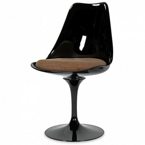 стул tulip черный с коричневой подушкой в Нижневартовске