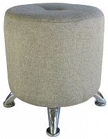 пуф шарм-дизайн круглый хром латте в Нижневартовске