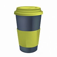термостакан серый с салатовым термодержателем в Нижневартовске