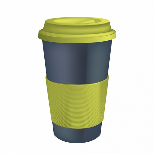 термостакан серый с салатовым термодержателем в Нижневартовске