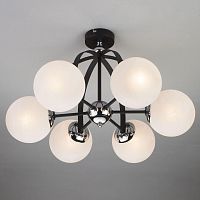 потолочная люстра eurosvet globe 70082/6 хром/черный в Нижневартовске