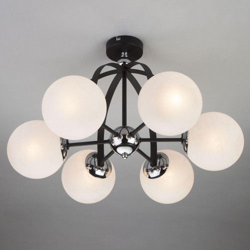 потолочная люстра eurosvet globe 70082/6 хром/черный в Нижневартовске