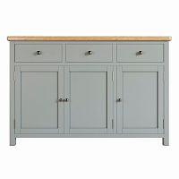 комод jules verne 3 ящика 3 дверки серый столешница коричневая в Нижневартовске