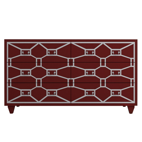 бордовый комод emerald 6 ящиков бордовый в Нижневартовске