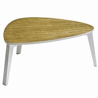 журнальный столик shell mid белый с коричневой столешницей в Нижневартовске