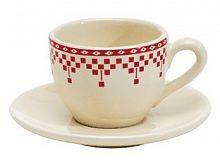 чашка с блюдцем кофейная красные шашечки comptoir de famille в Нижневартовске