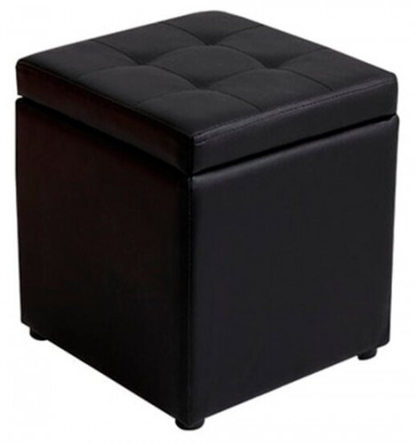 пуф шарм-дизайн евро с ящиком экокожа черный в Нижневартовске