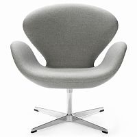 кресло swan м с округлыми формами серое в Нижневартовске