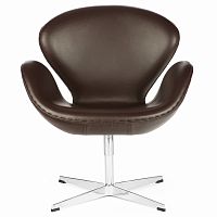 кресло swan кожа темно-коричневое в Нижневартовске