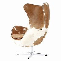 кресло egg chair коричнево-белое в Нижневартовске