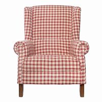 кресло shannon бело-красное в клетку в Нижневартовске