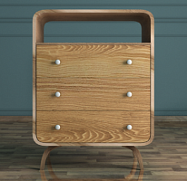 высокий комод ellipse с тремя ящиками орех в Нижневартовске