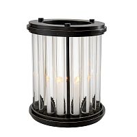 подсвечник стеклянный рельефный с черным ободком ruhlmann s от eichholtz, 33,5 см в Нижневартовске