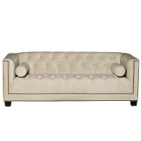 диван fran трехместный с двумя валиками прямой светло-бежевый в Нижневартовске