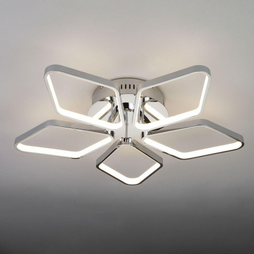 потолочная светодиодная люстра eurosvet kalifea 90081/5 хром в Нижневартовске