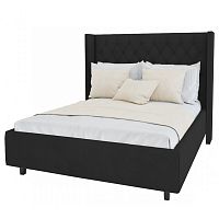 кровать двуспальная 180х200 темно-серая из велюра wing-2 в Нижневартовске