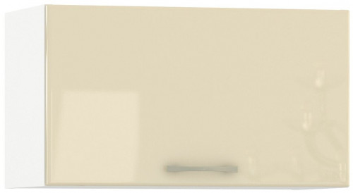 шкаф навесной горизонтальный 600 кухня сандра ваниль глянец/белый, дверь открывается вверх в Нижневартовске