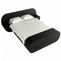 кровать двуспальная 160х200 с тумбами и комодом черная цикл в Нижневартовске