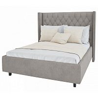 кровать двуспальная 160х200 с каретной стяжкой серая wing в Нижневартовске