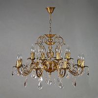 подвесная люстра ambiente alicante 8888/8+8 ab leaf crystal бронза в Нижневартовске