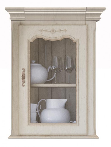 однодверный навесной шкаф со стеклом поместье с состариванием в Нижневартовске