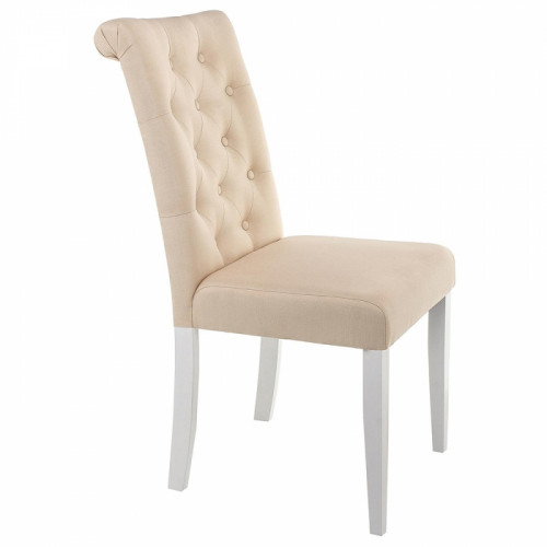 стул деревянный amelia white / fabric cream в Нижневартовске