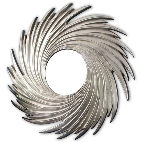 зеркало-солнце в раме свирл серебро в Нижневартовске