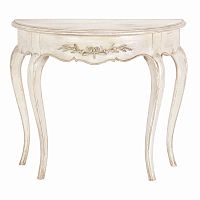 консоль полукруглая марсель с узором с состариванием молочно-белая в Нижневартовске