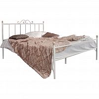 кованая двуспальная кровать 160х200 с одной спинкой белая оливия в Нижневартовске