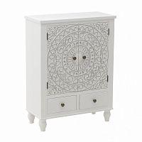 комод белого цвета c серебристым узором белый в Нижневартовске