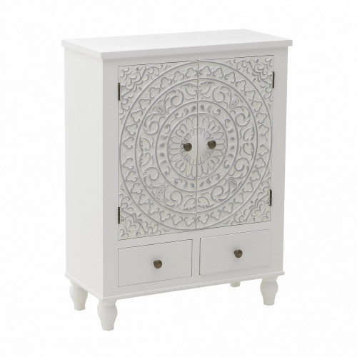 комод белого цвета c серебристым узором белый в Нижневартовске