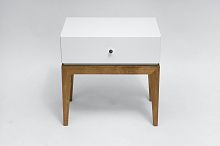 прикроватная тумбочка белая с одним ящиком one static в Нижневартовске
