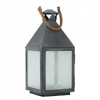 подсвечник-фонарь черный с матовым стеклом и кожаной ручкой vanini m от eichholtz, 24х67 см в Нижневартовске