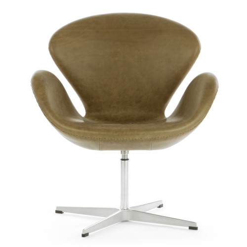 кресло swan кожа коричневое в Нижневартовске