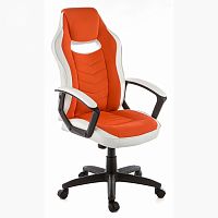 кресло компьютерное gamer белое-оранжевое в Нижневартовске