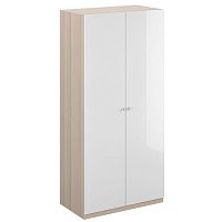 шкаф uno двухдверный белый глянец с бежевым в Нижневартовске